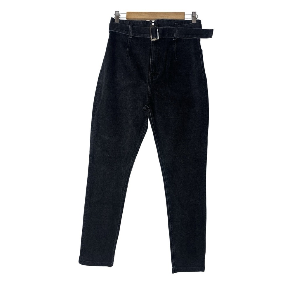 Reformation Kayo Jeans Women's Size 28 Black High Rise Skinny Belted Stretch - Picture 2 of 9